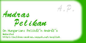 andras pelikan business card